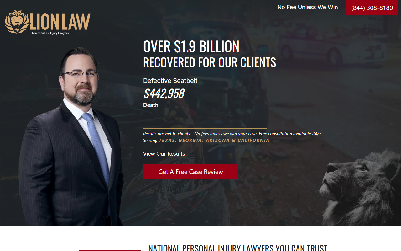 1800lionlaw.com screenshot