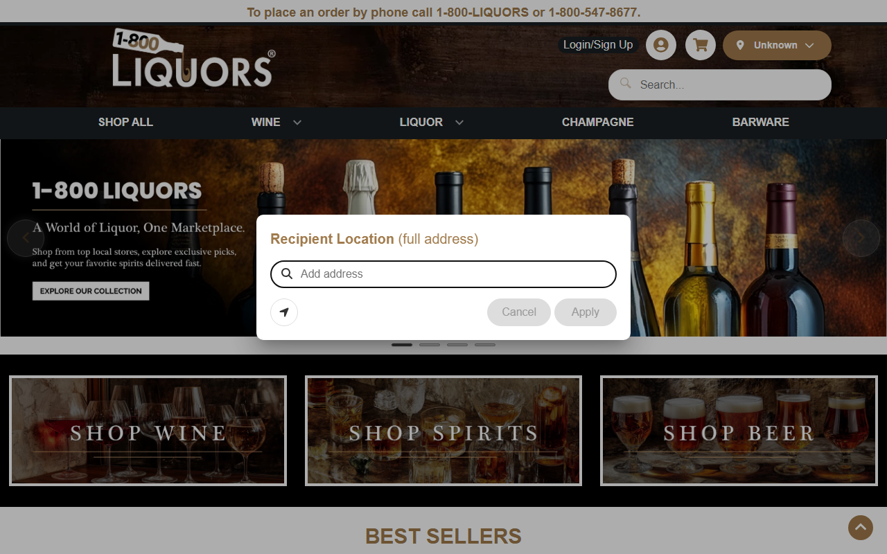 1800liquorss.com screenshot