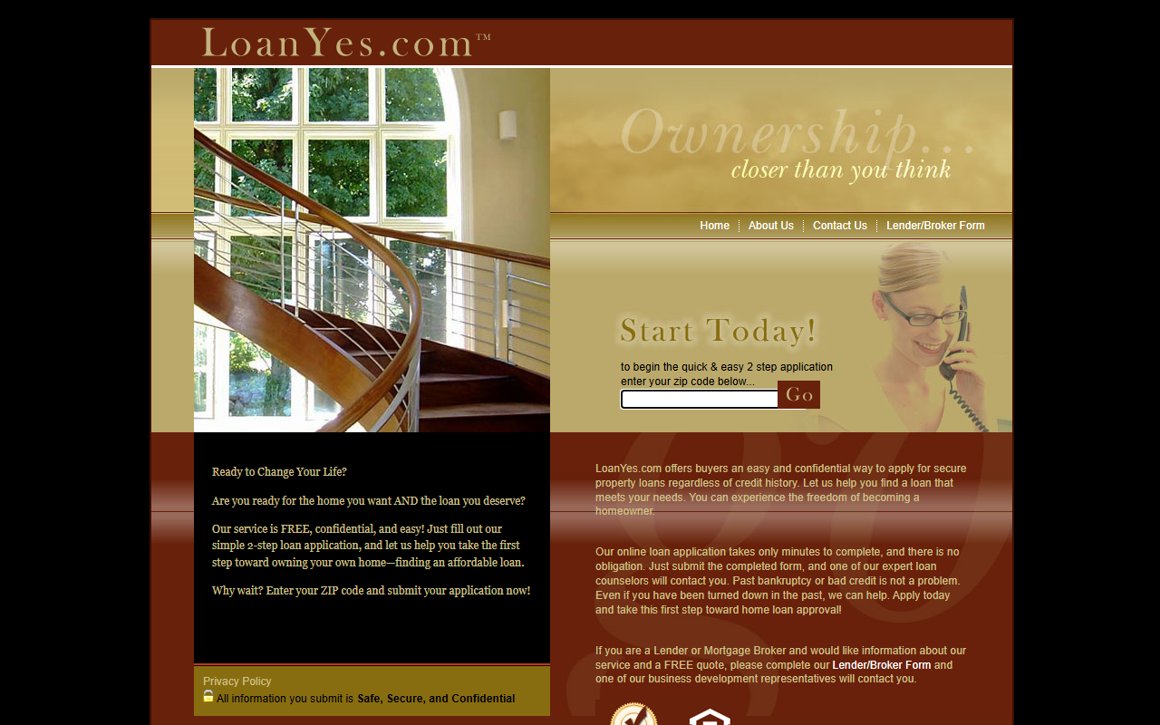 1800loanyes.com screenshot