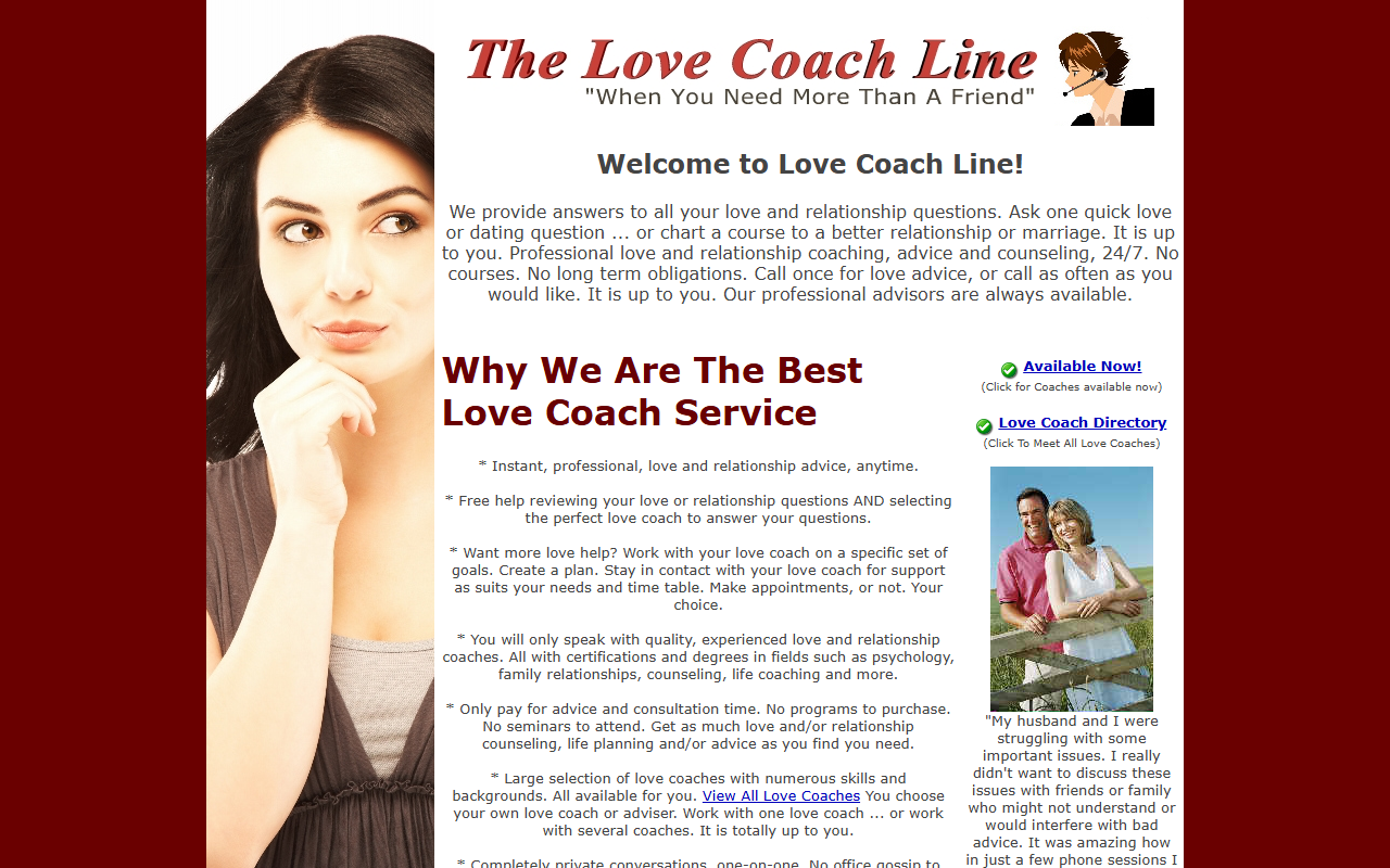 1800lovecoach.com screenshot