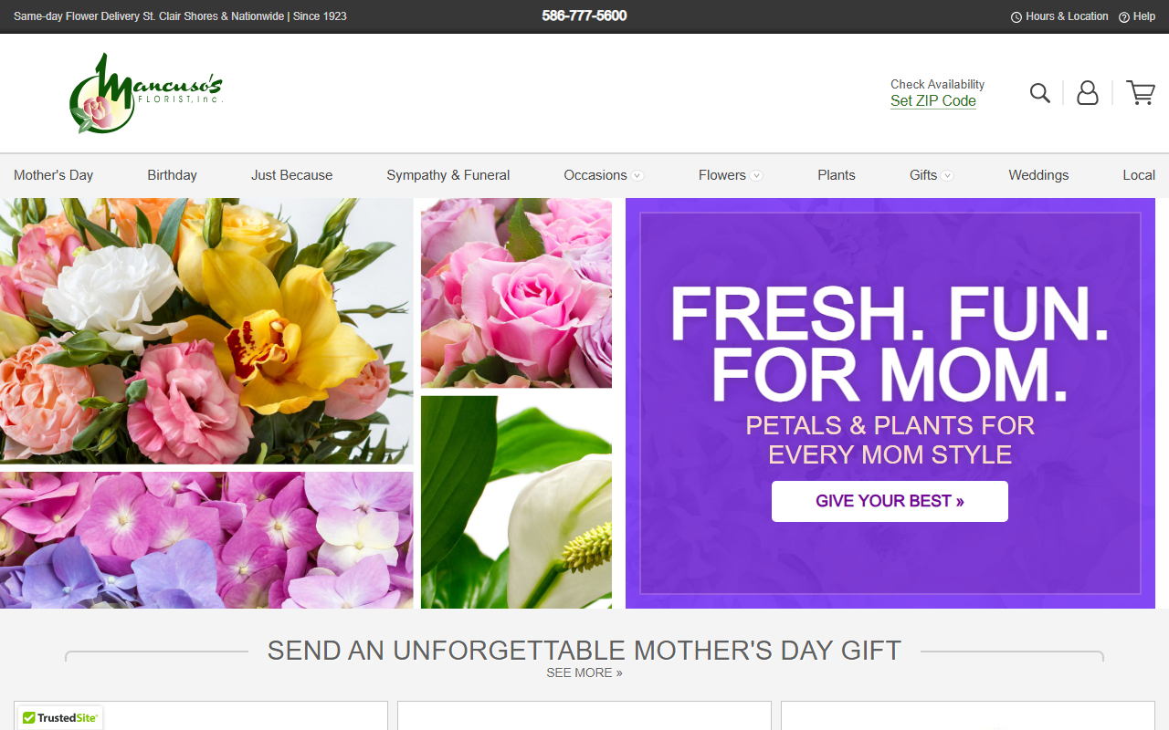 1800mancusos.com screenshot
