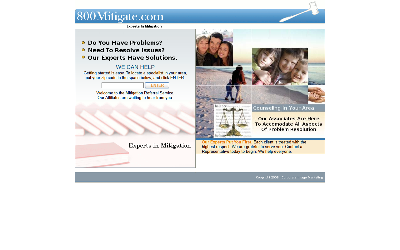 1800mitigate.com screenshot
