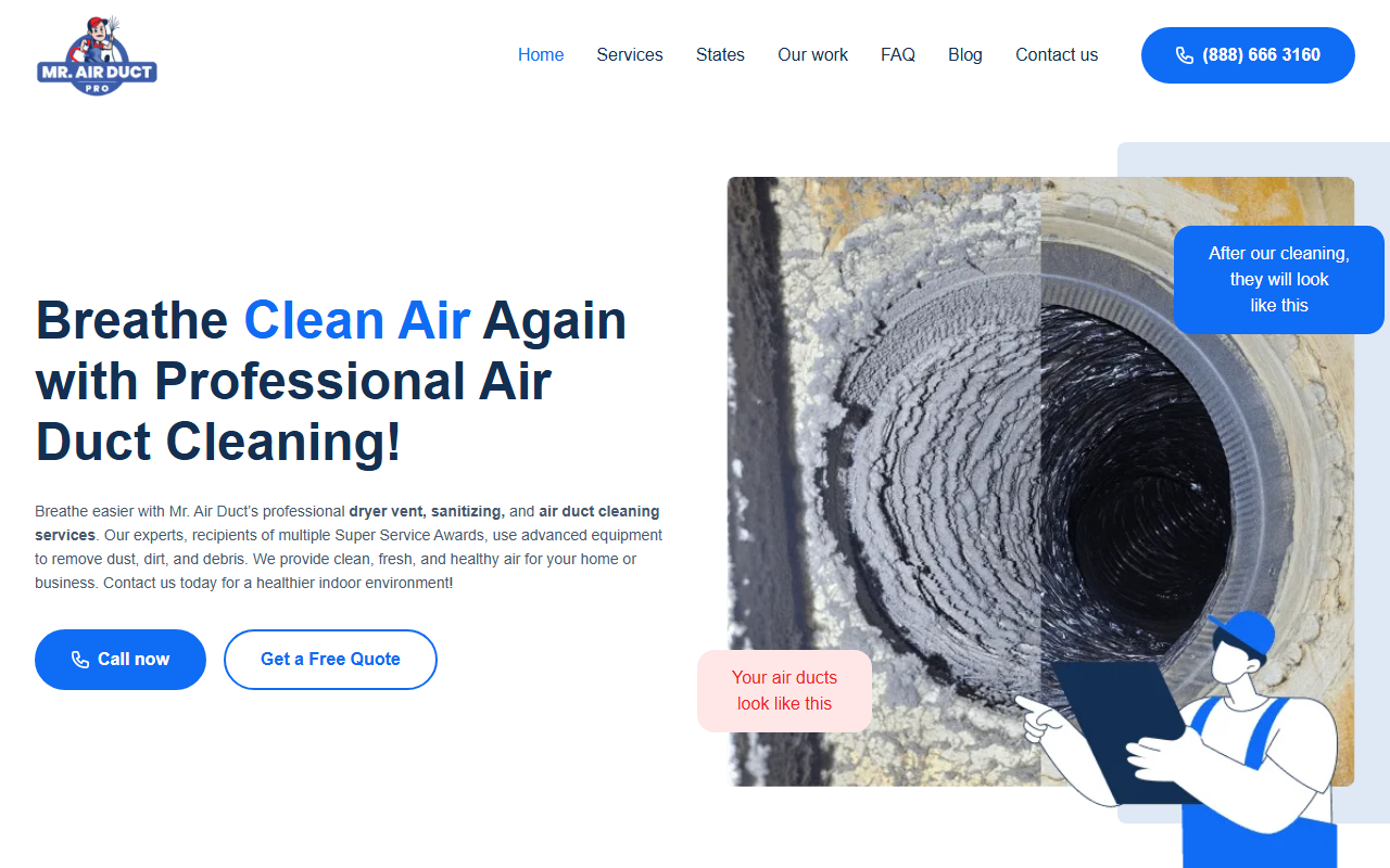 1800mrairducts.com screenshot