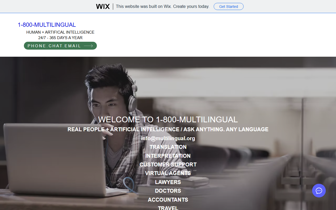 1800multilingual.com screenshot