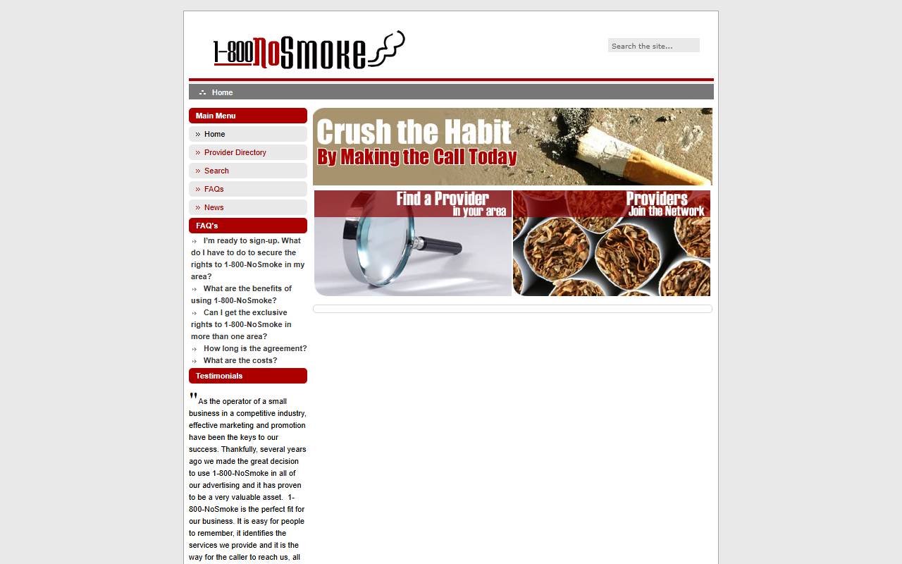 1800nosmoke.com screenshot