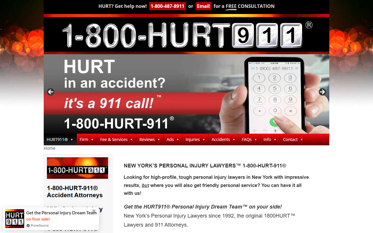 1800pain911.com screenshot