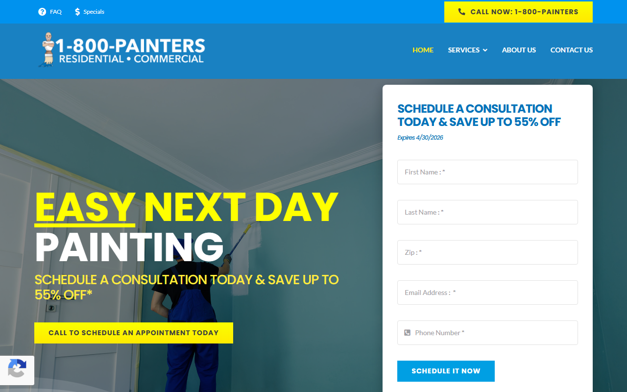 1800paintersmi.com screenshot