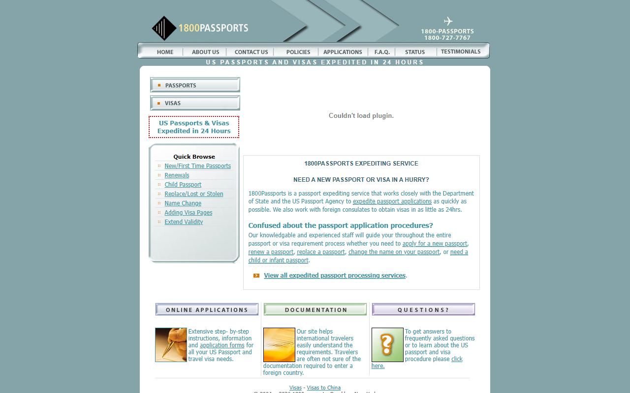 1800passports.com screenshot