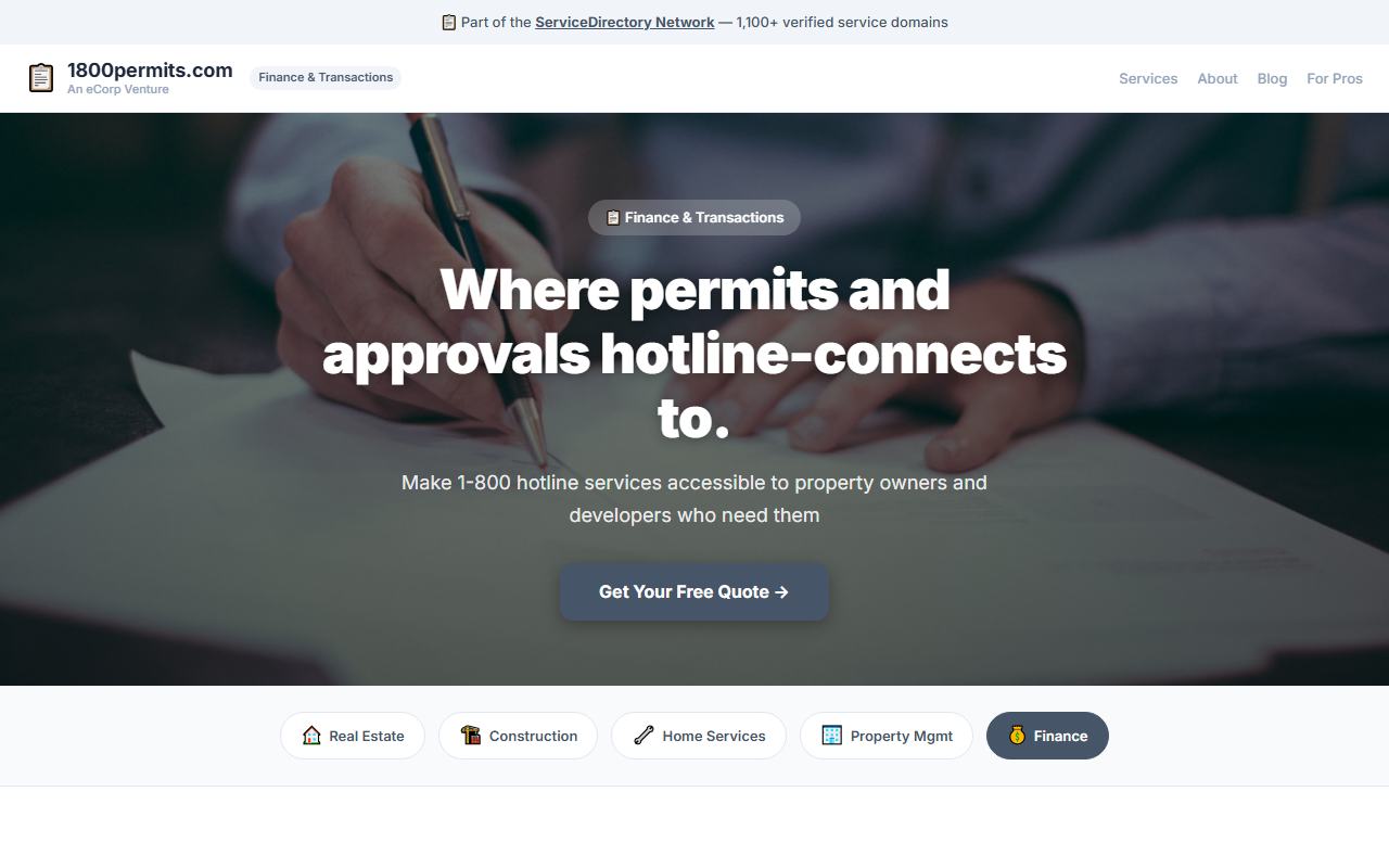 1800permits.com screenshot