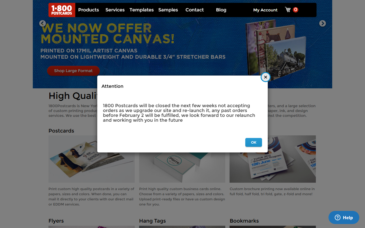 1800postcards.com screenshot