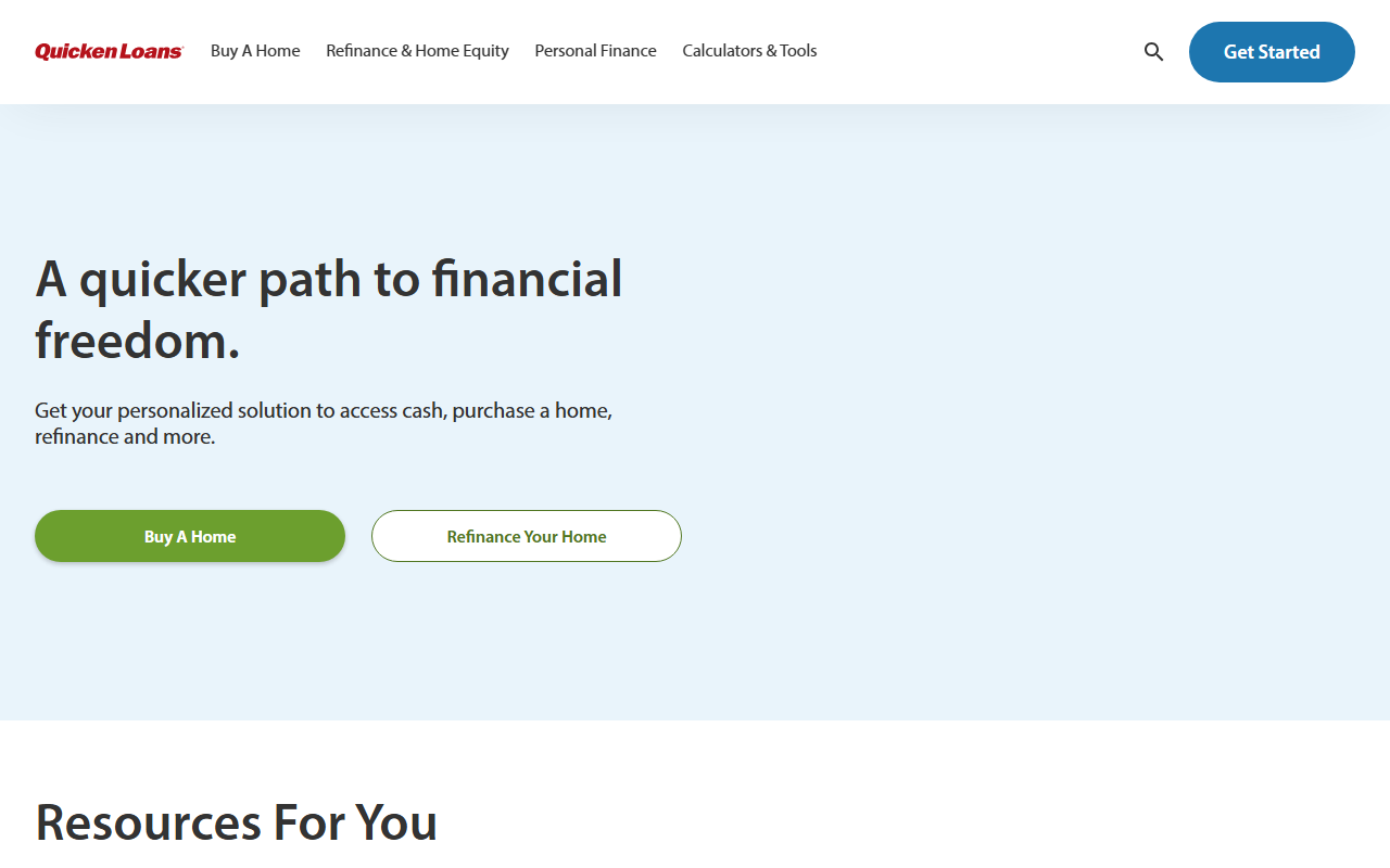 1800quickenloans.com screenshot