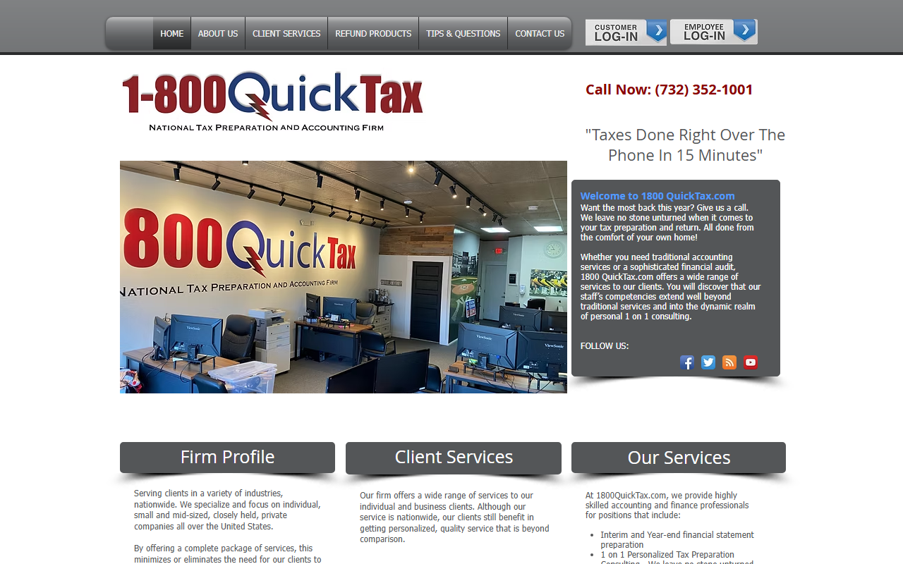 1800quicktax.com screenshot