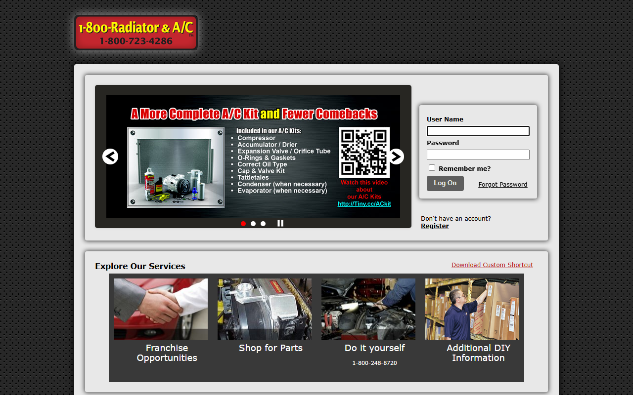 1800radiator.com screenshot