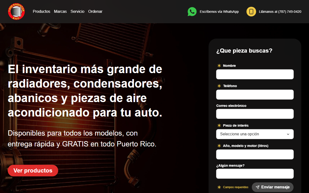 1800radiatorpr.com screenshot