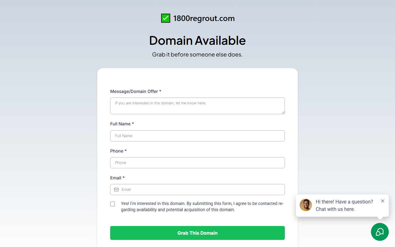 1800regrout.com screenshot