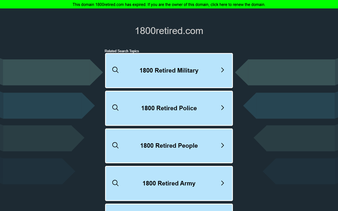 1800retired.com screenshot