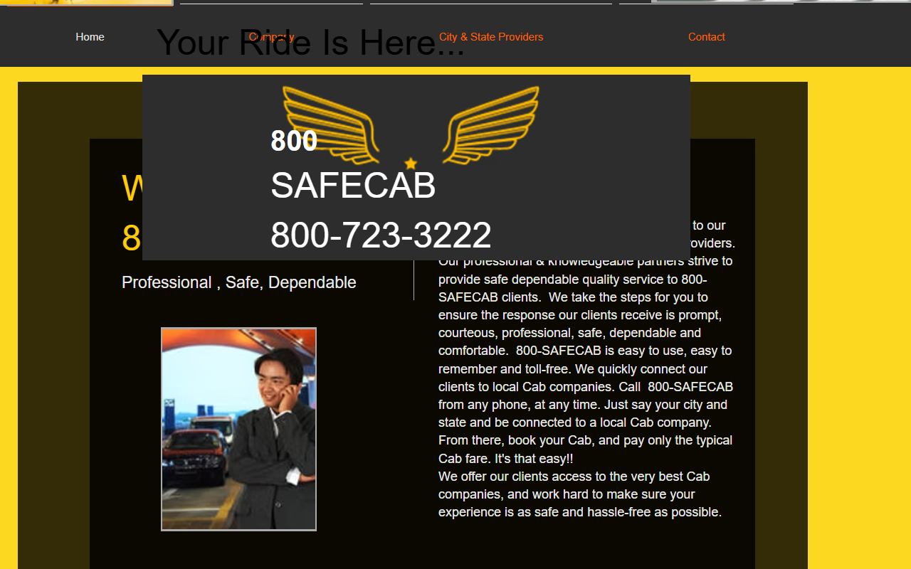 1800safecab.com screenshot