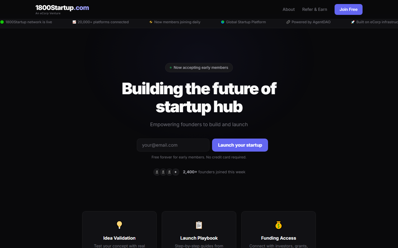 1800startup.com screenshot