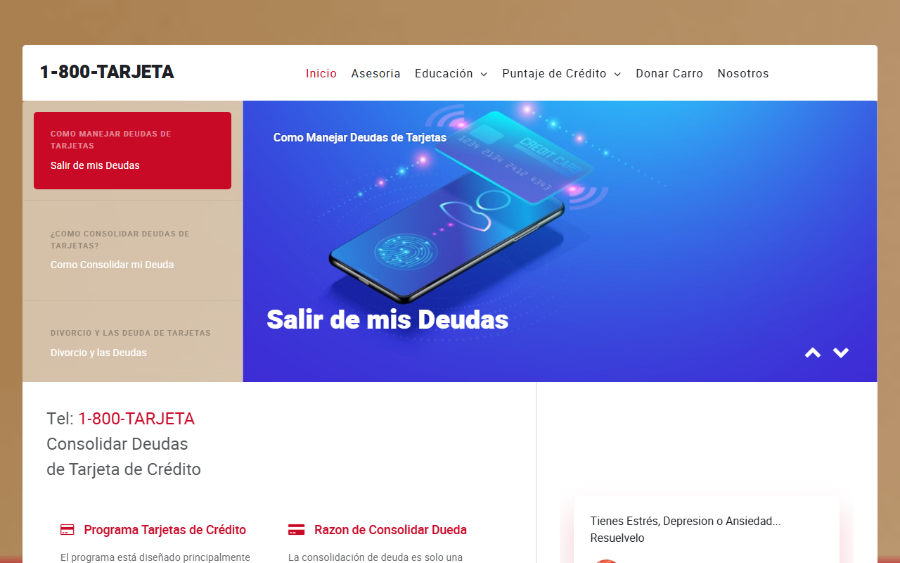 1800tarjeta.com screenshot