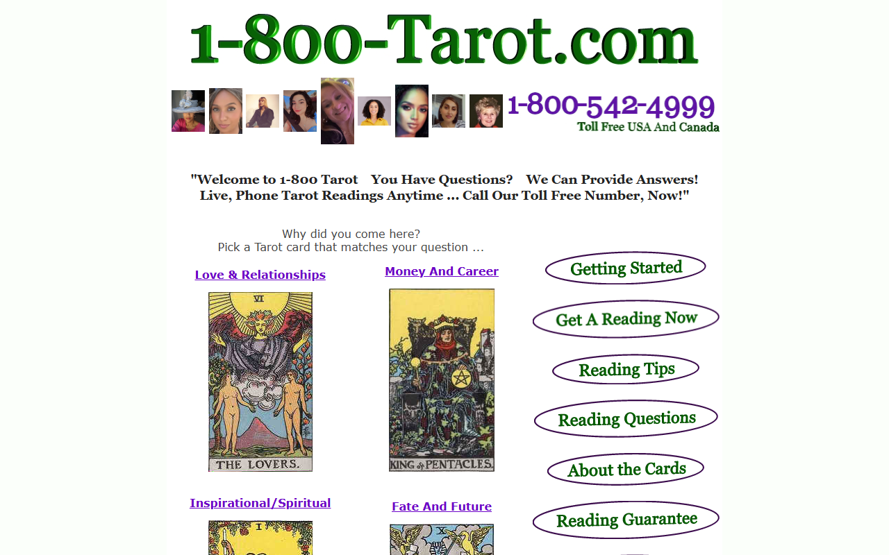 1800tarotreading.com screenshot