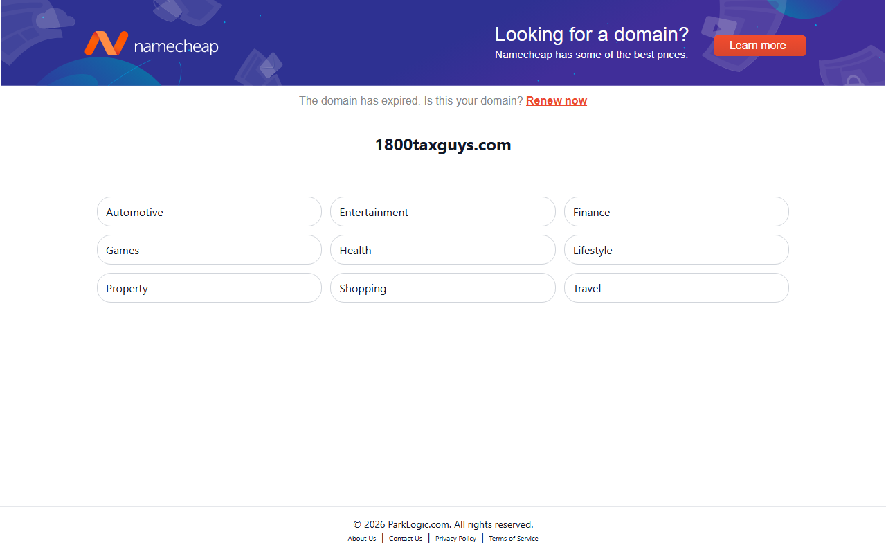 1800taxguys.com screenshot