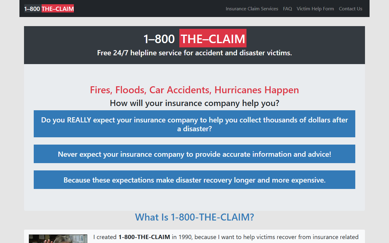 1800theclaim.com screenshot