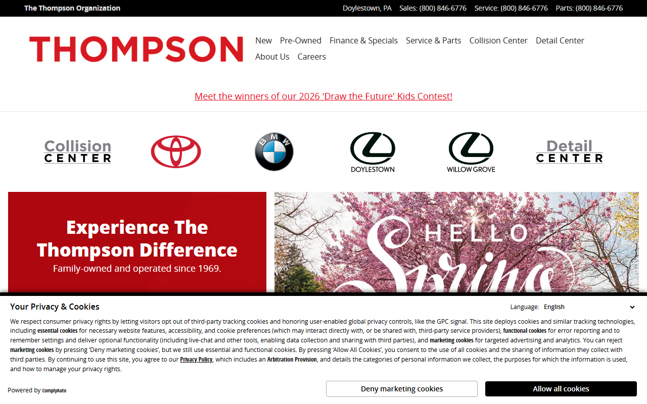 1800thompson.com screenshot