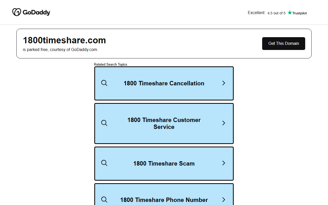 1800timeshare.com screenshot