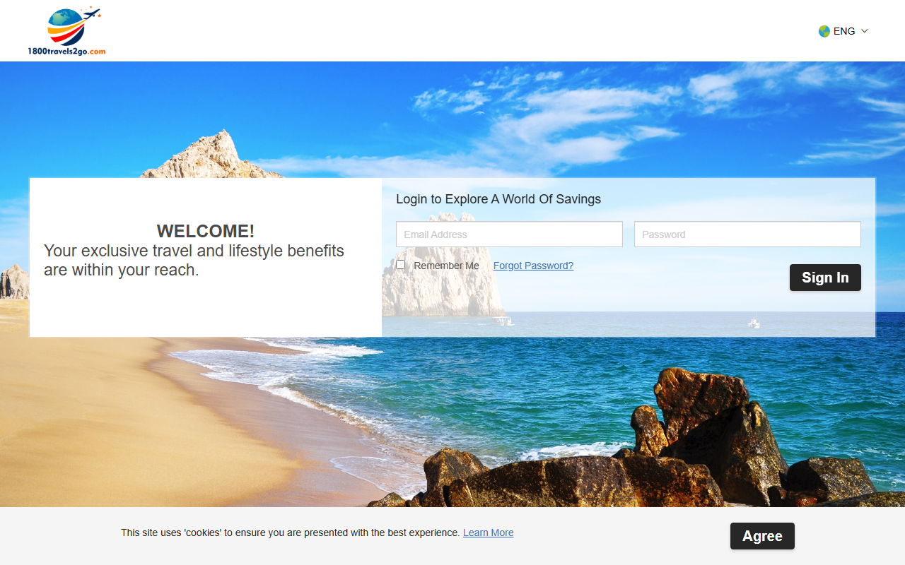 1800travels2go.com screenshot