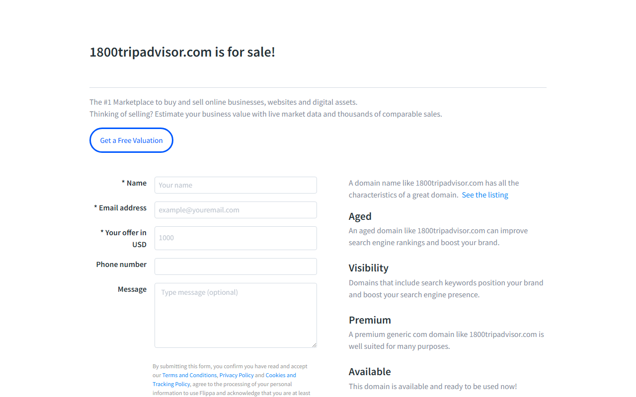 1800tripadvisor.com screenshot
