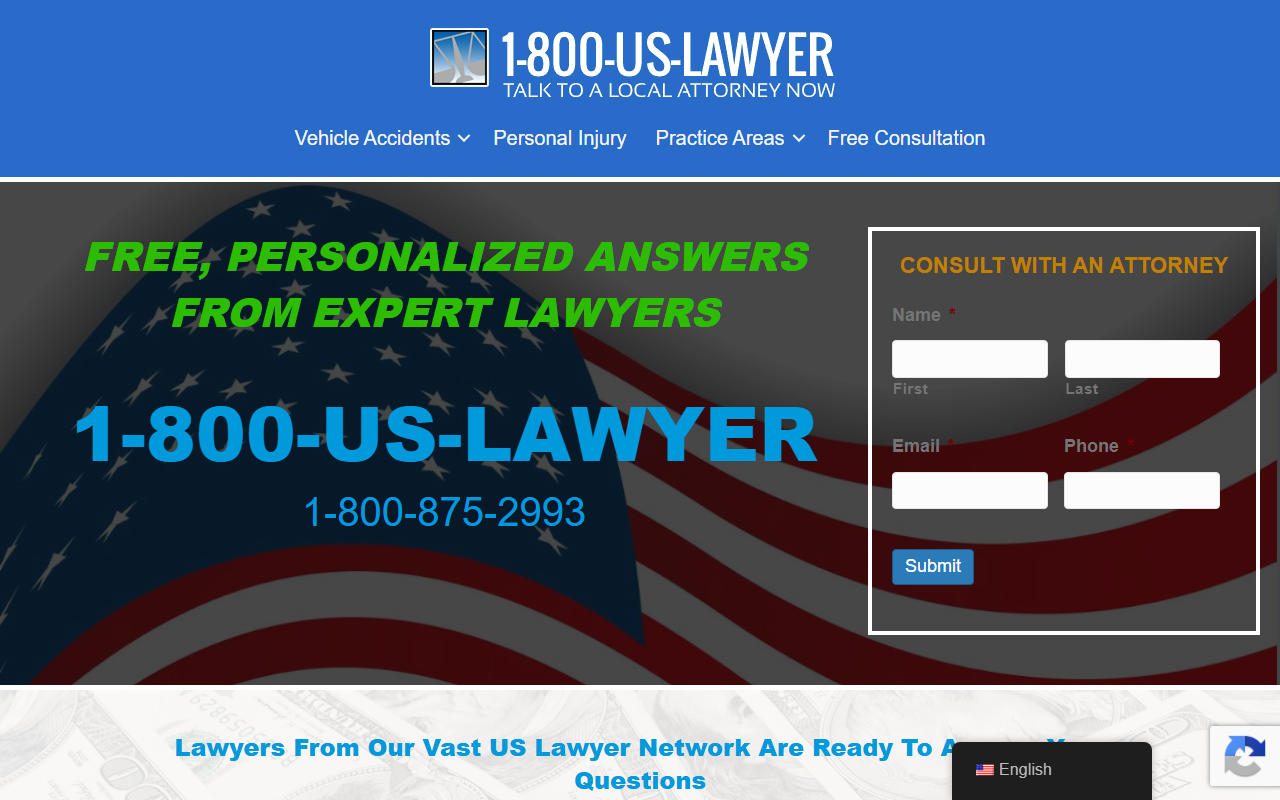 1800uslawyer.com screenshot