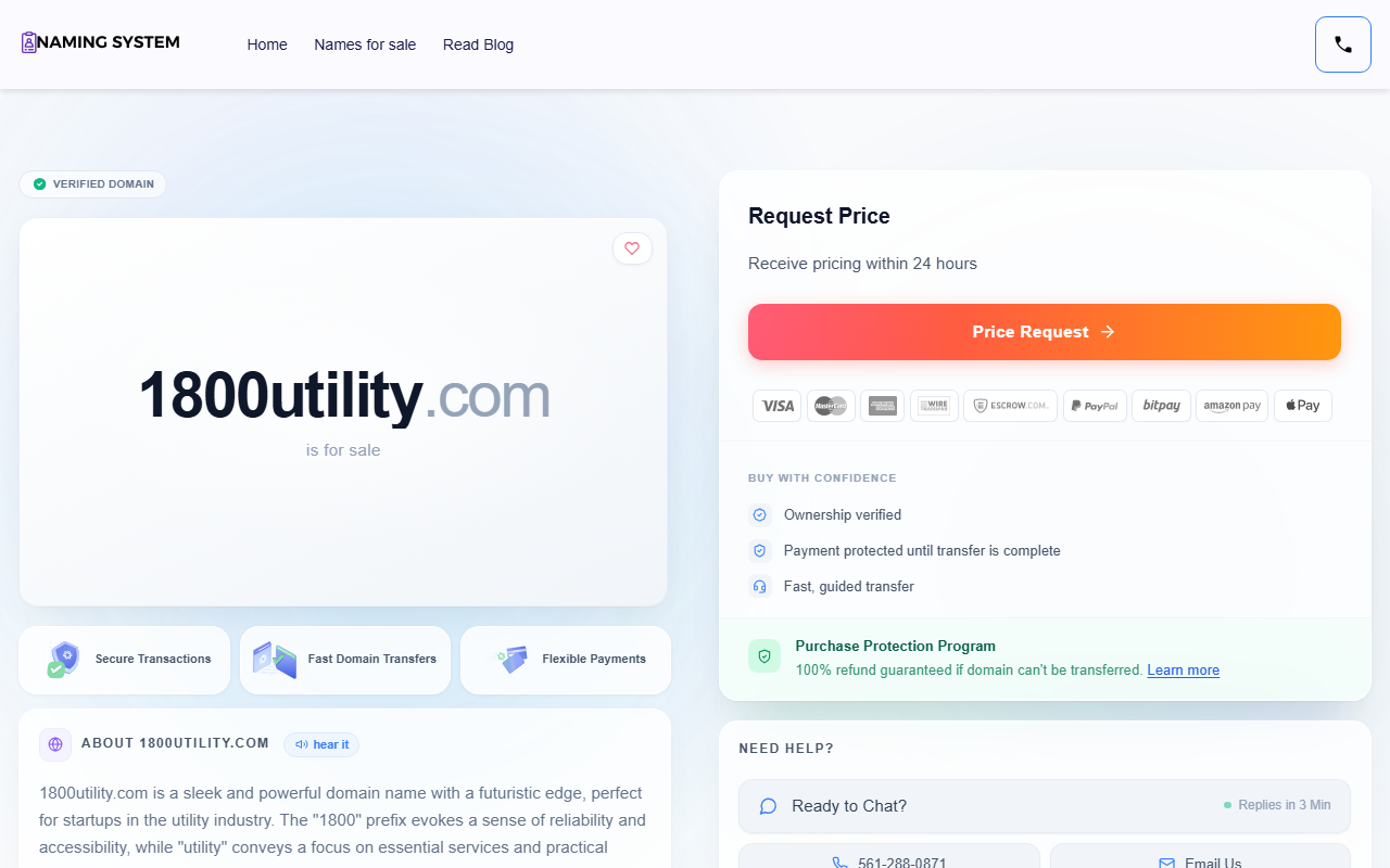 1800utility.com screenshot