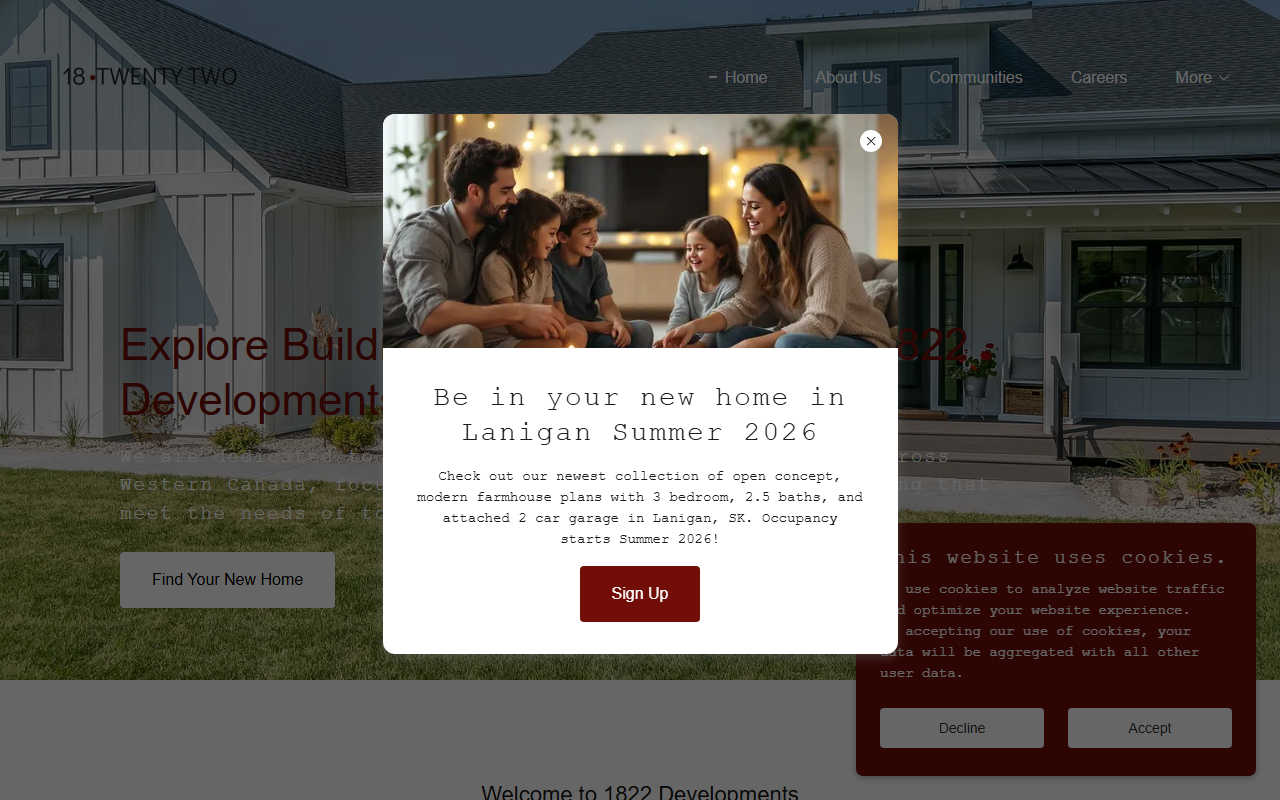 1822developments.com screenshot