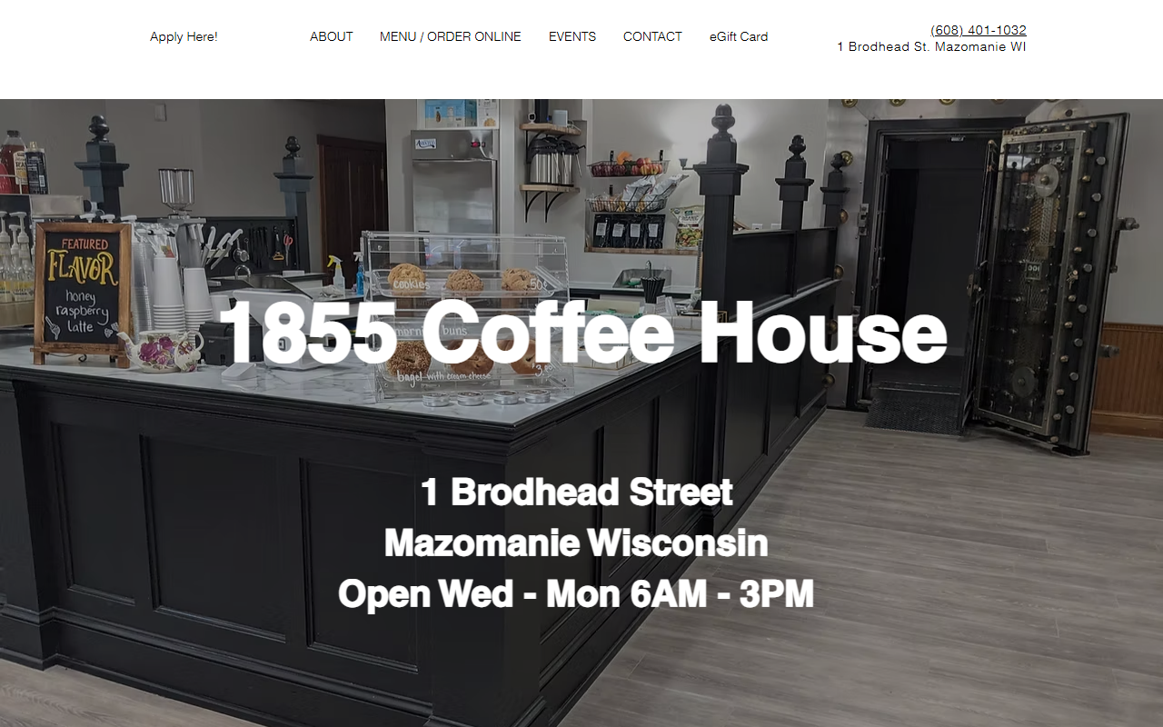 1855coffeehouse.com screenshot