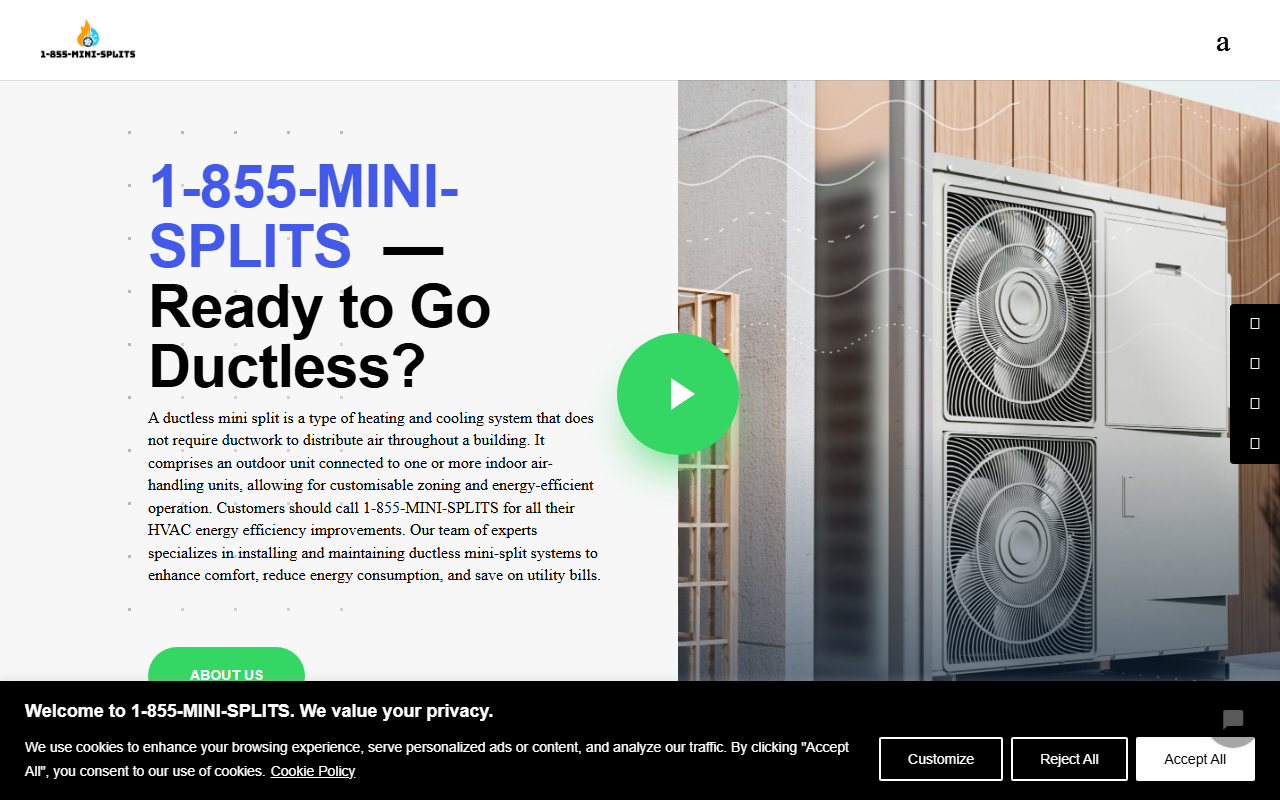 1855minisplits.com screenshot