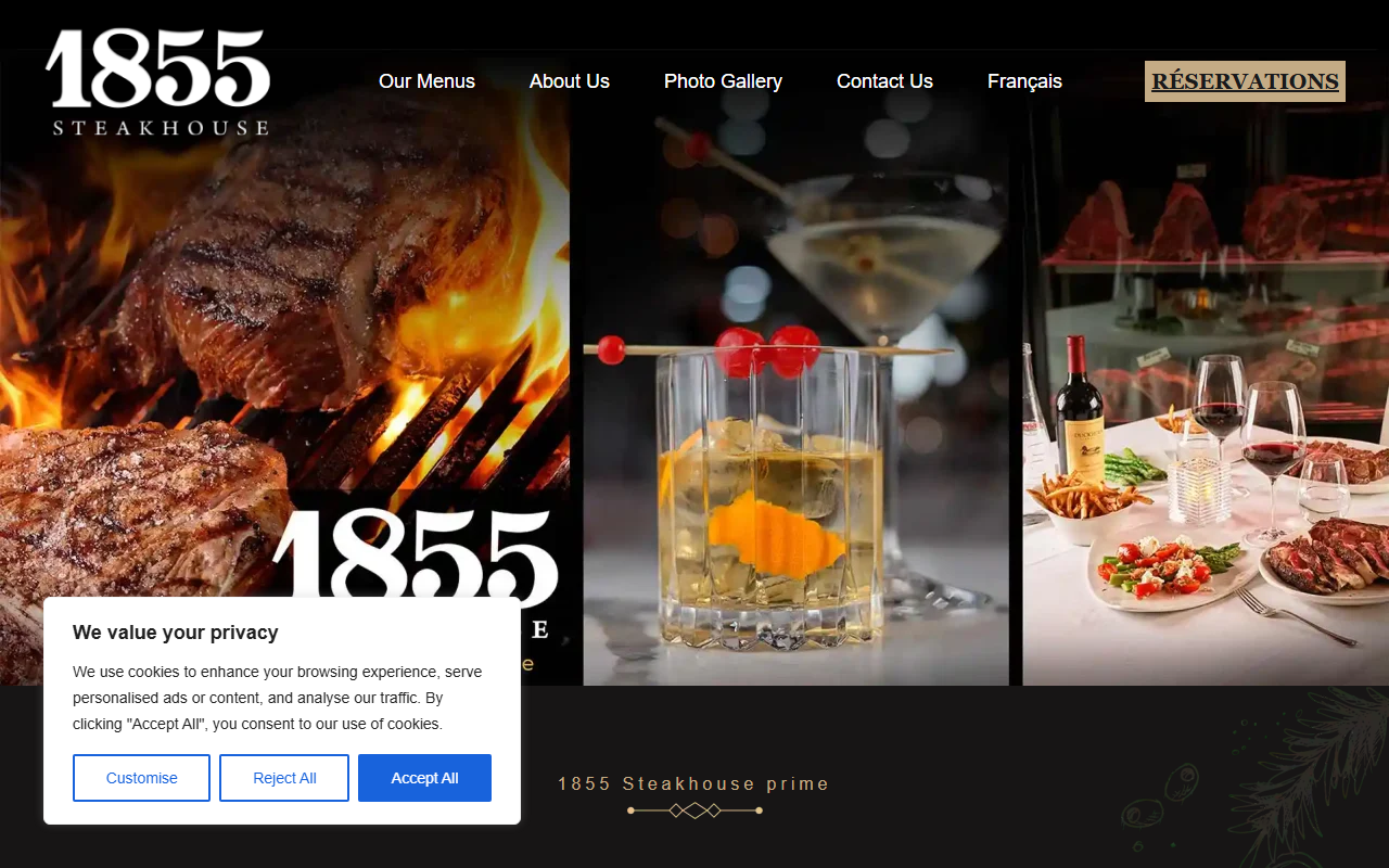 1855steakhouse.com screenshot