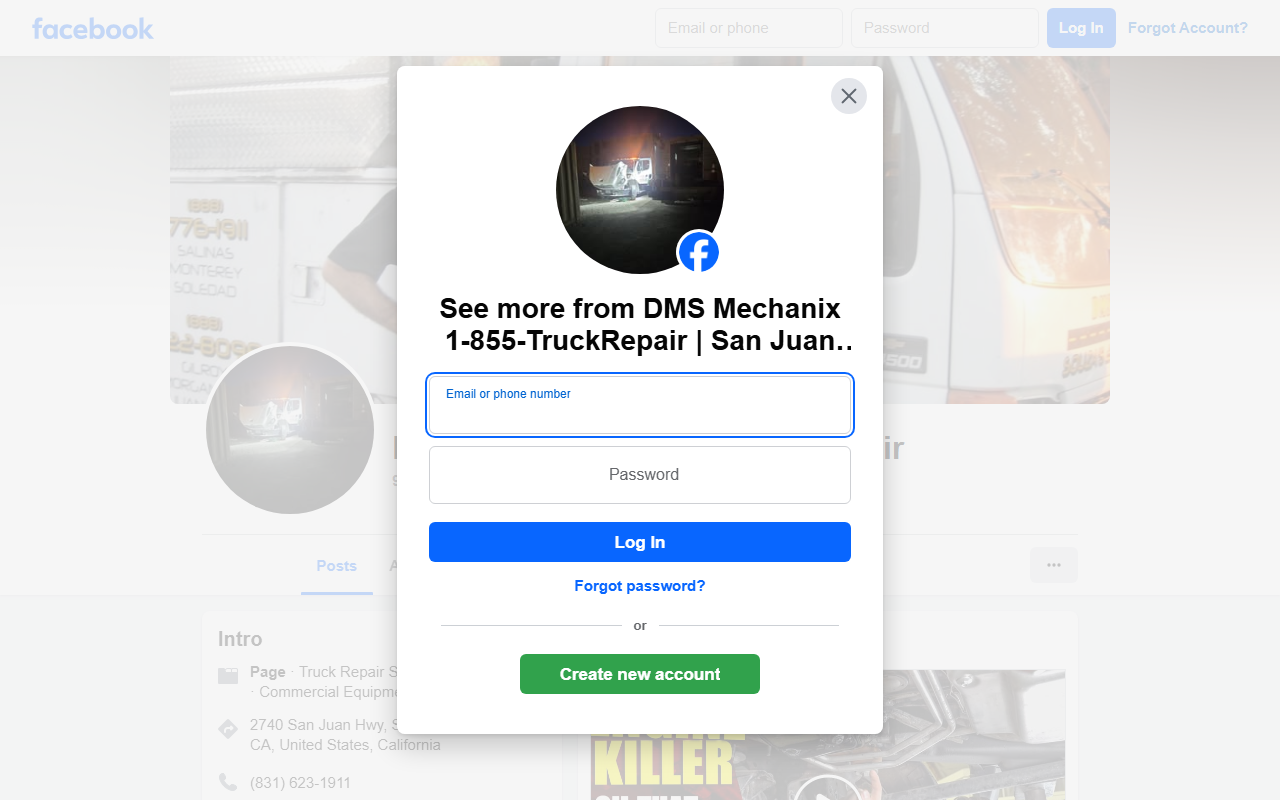 1855truckrepair.com screenshot