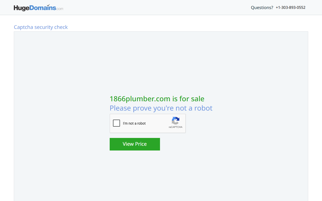 1866plumber.com screenshot