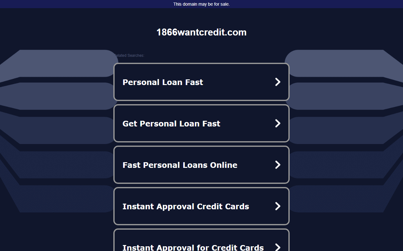 1866wantcredit.com screenshot