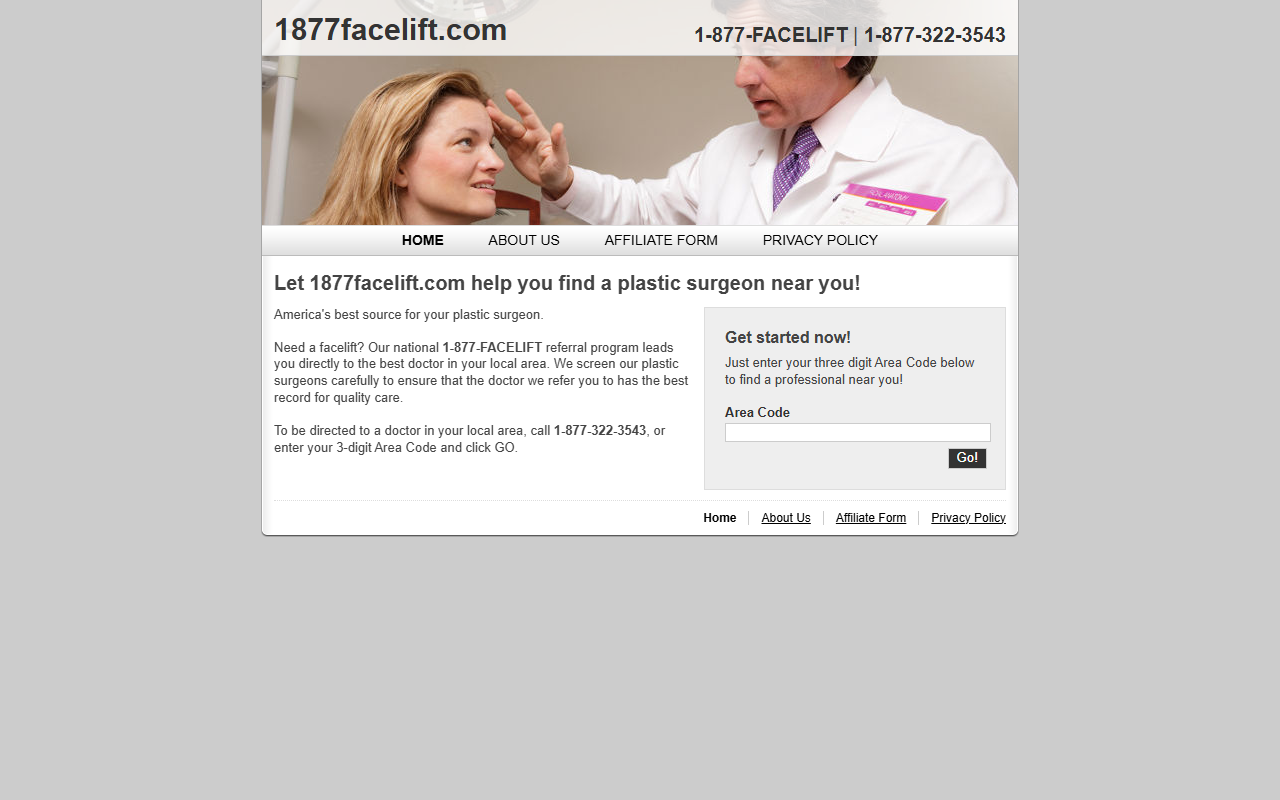 1877facelift.com screenshot