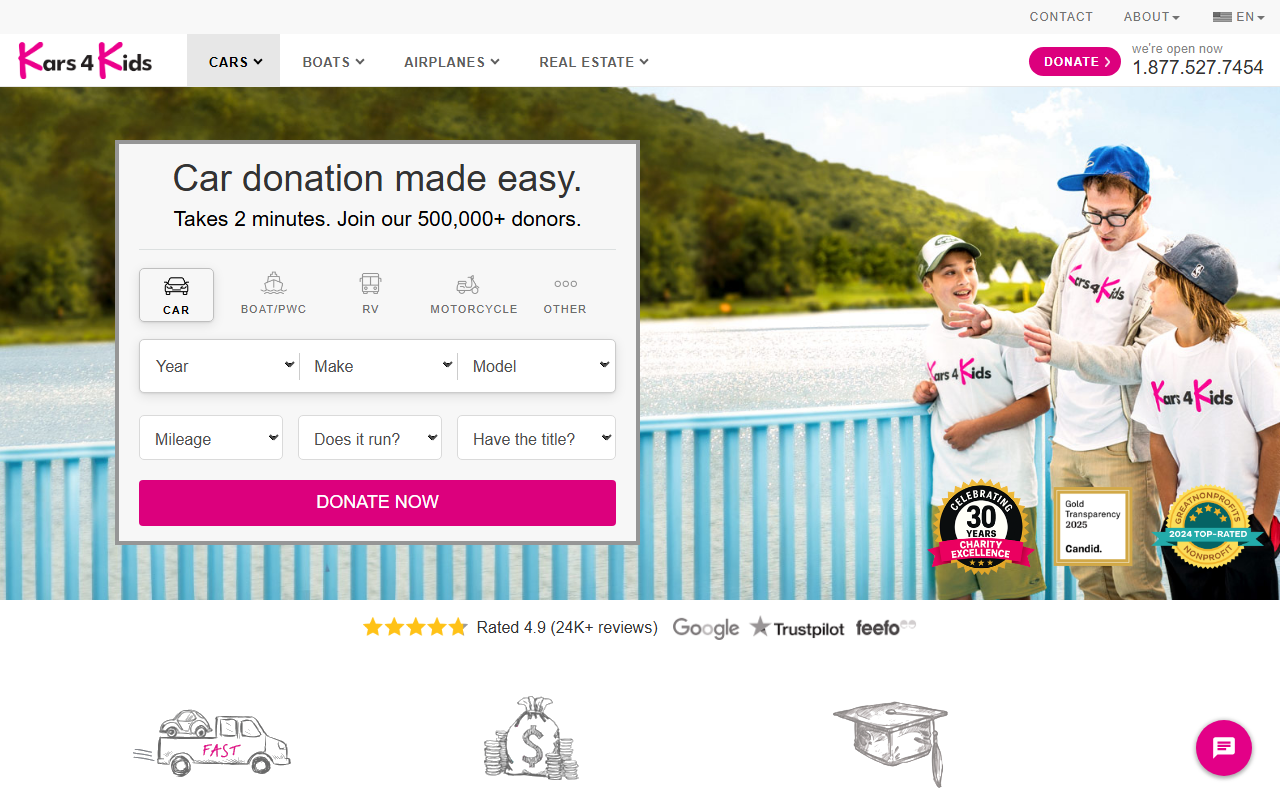 1877kars4kids.com screenshot