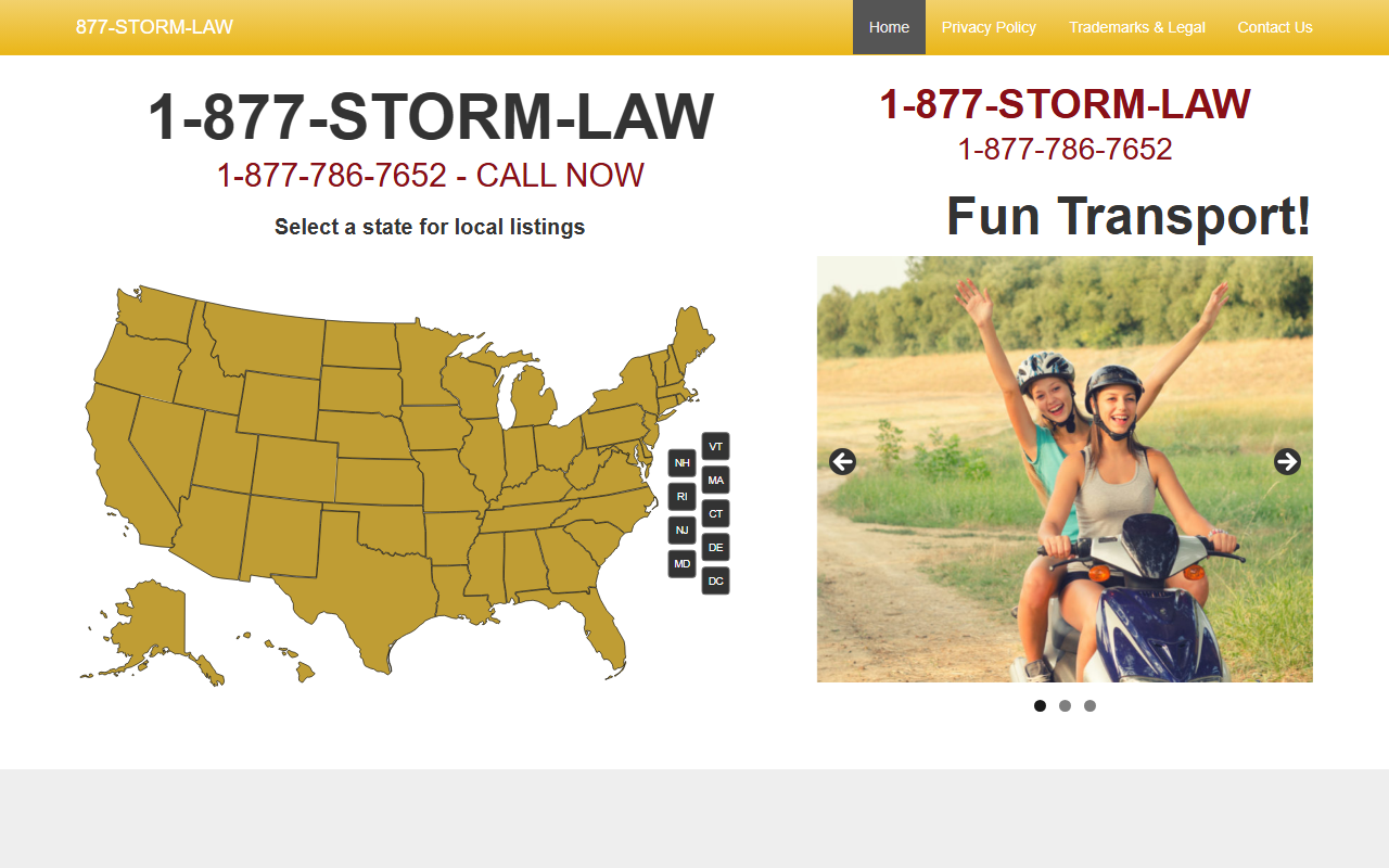 1877stormlaw.com screenshot