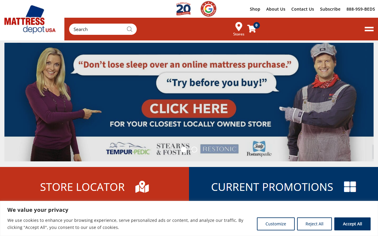 1888matress.com screenshot