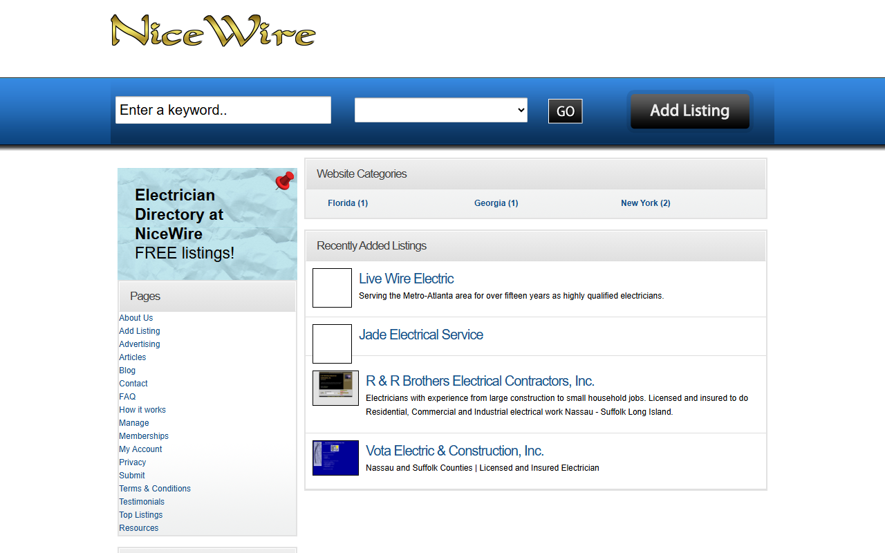 1888nicewires.com screenshot