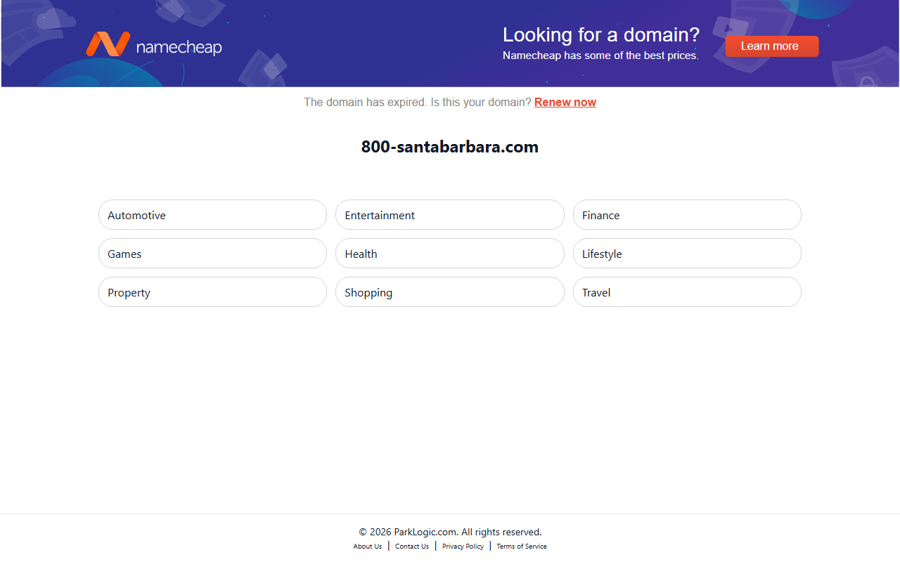 800-santabarbara.com screenshot
