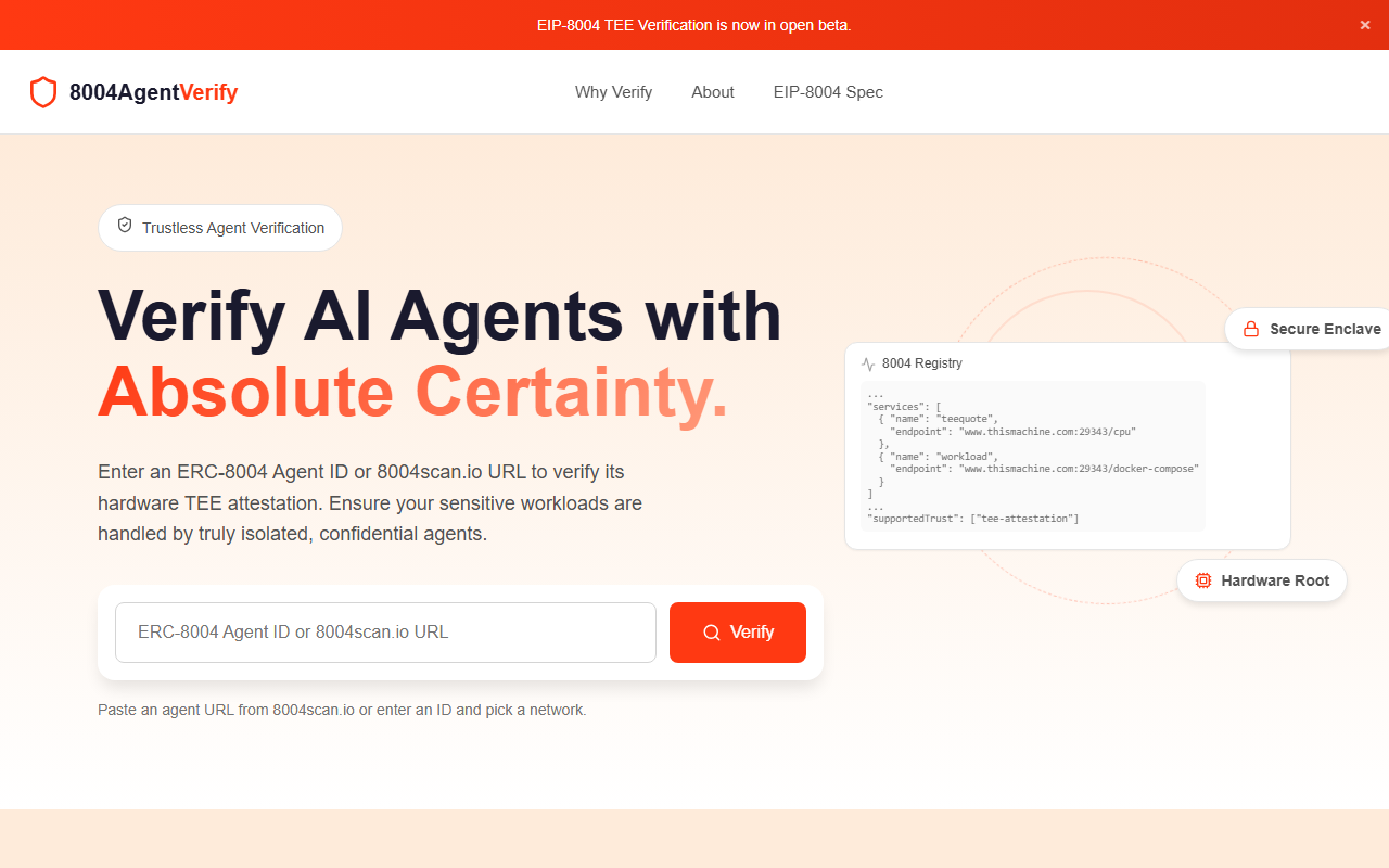 8004agentverify.com screenshot