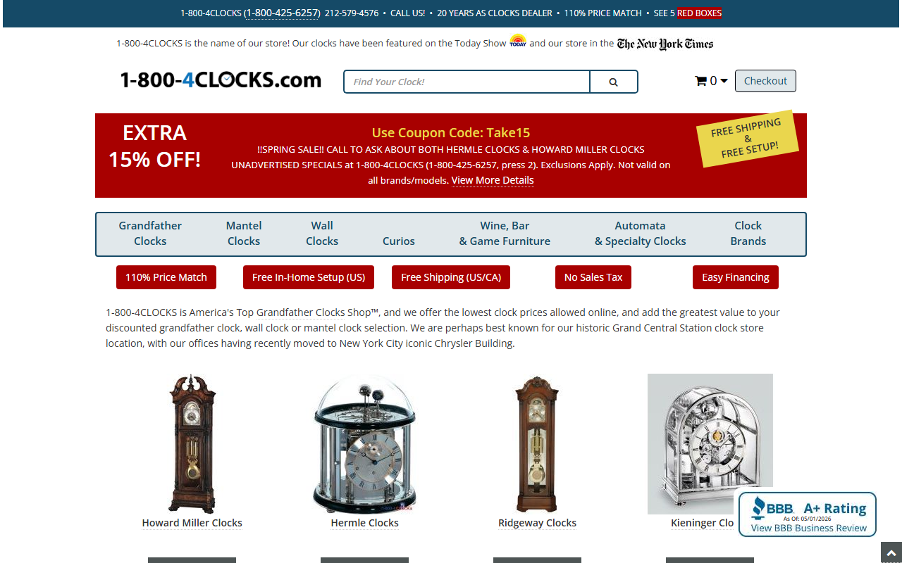 8004clocks.com screenshot
