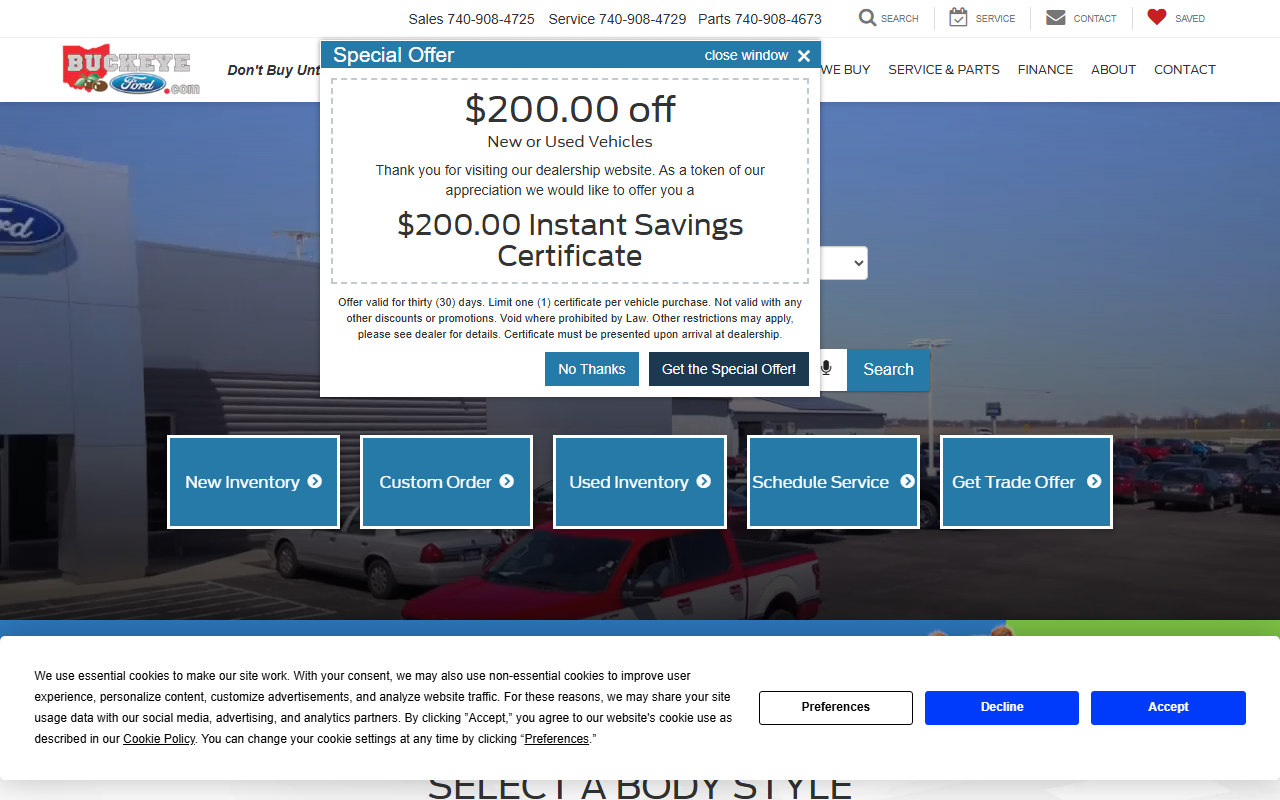 800800ford.com screenshot