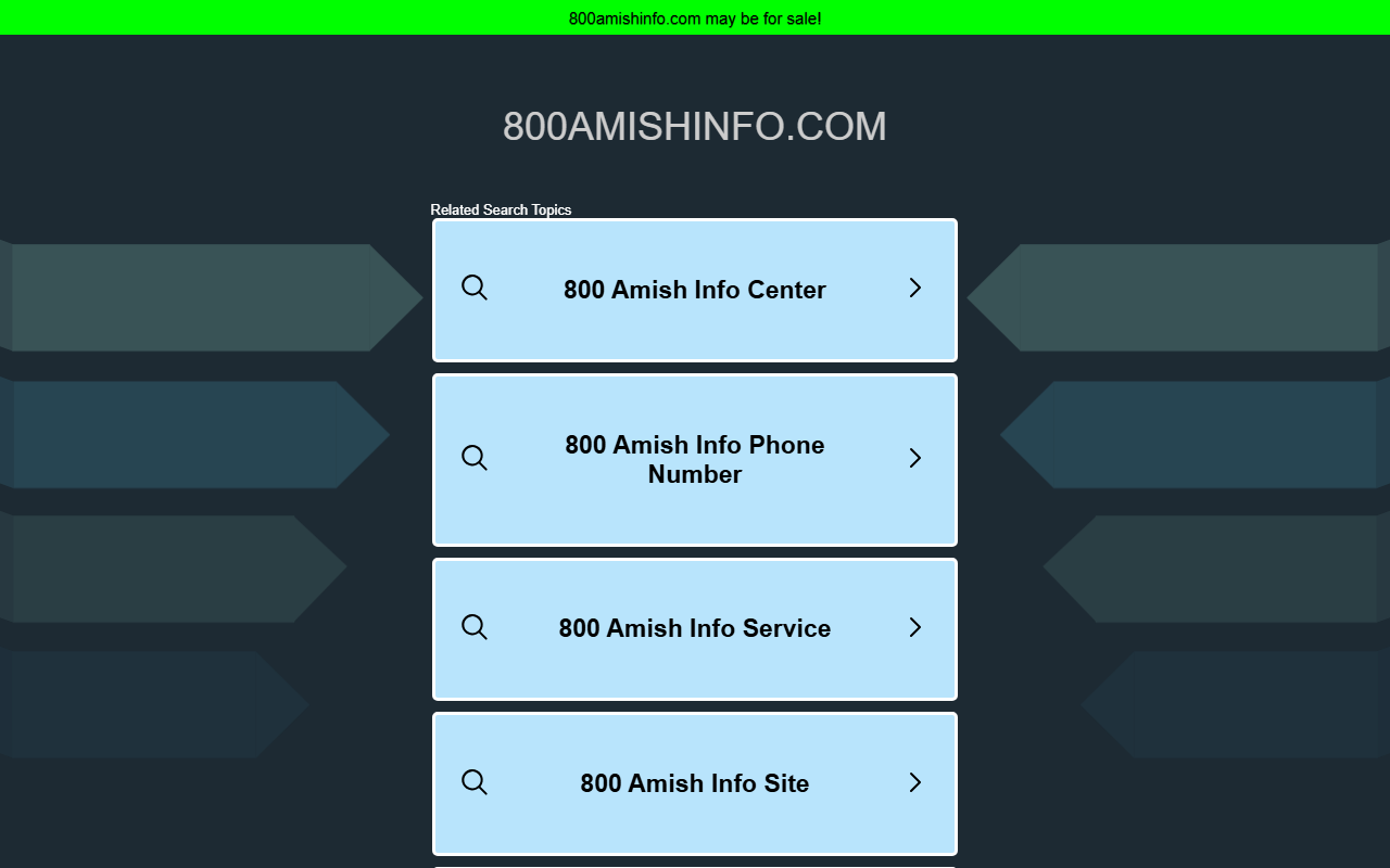 800amishinfo.com screenshot