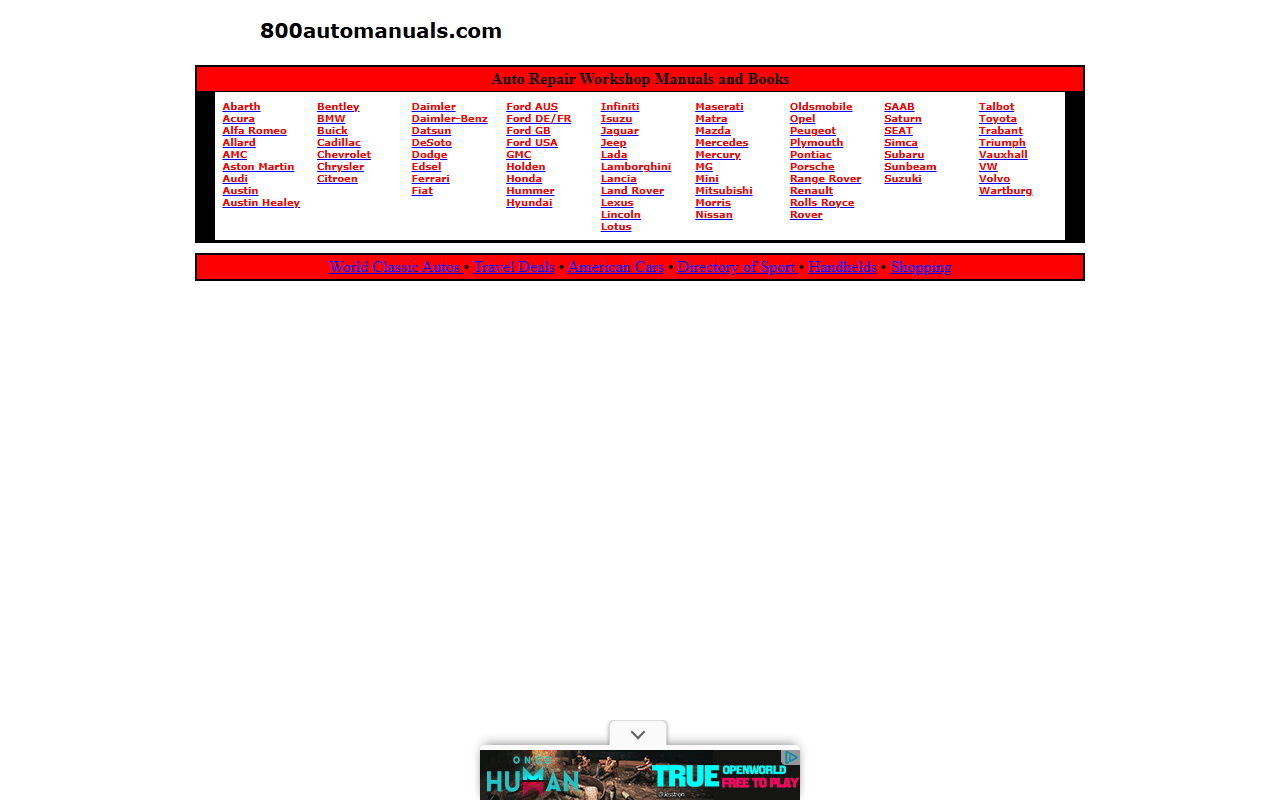 800automanuals.com screenshot